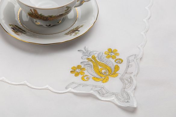 Скатертина ХОРС-М тканинна з вишивкою + 12 серветок «Чайний набір» 150х230см (276-7)