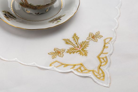 Скатертина ХОРС-М тканинна з вишивкою + 12 серветок «Чайний набір» 150х230см (276-25)