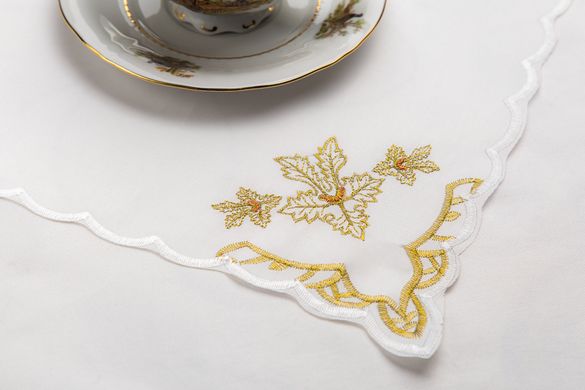 Скатертина ХОРС-М тканинна з вишивкою + 12 серветок «Чайний набір» 150х230см (276-27)